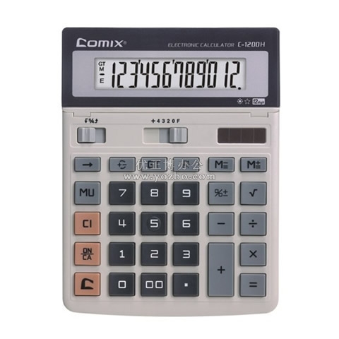 齊心(comix) 經典搖頭桌面型計算器 大臺機C-1200H