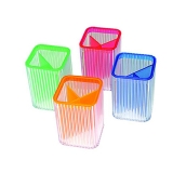 華杰H059 多用透明彩色方筆筒