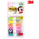 3M報事貼 683-6CF 透明指示標(biāo)簽 20片X6色裝 便利貼