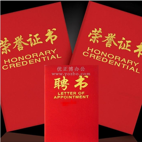 聘書 99 絨面壓金