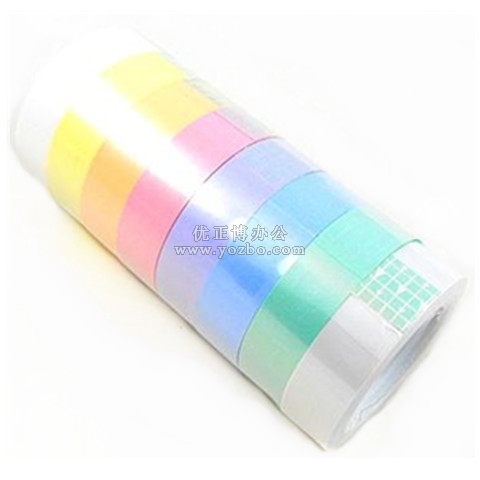 金嘜 12mm粉彩絲綢膠粘帶 彩色膠帶 8卷裝