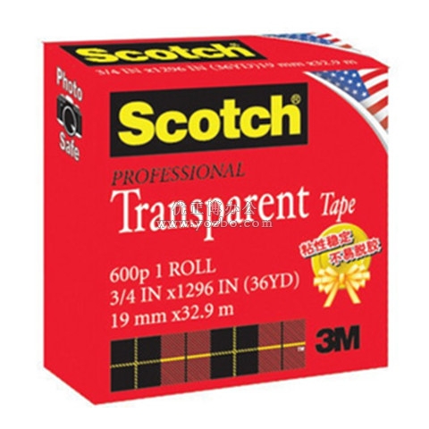 3M 思高 600P 1/2 專業(yè)透明膠帶 12.7mm*33m