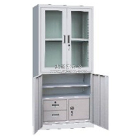鋼制辦公文件柜 LB-W-017內(nèi)保險(xiǎn)玻璃柜 帶鎖鐵皮柜