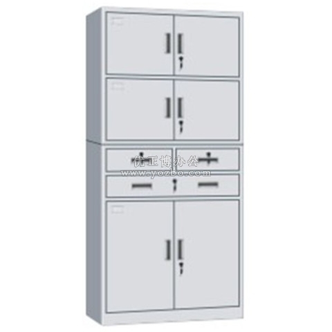 鋼制辦公資料柜 LB-W-023中三斗檔節柜 帶鎖鐵皮柜
