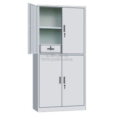 鋼制辦公資料柜 LB-W-024暗二斗通雙節 帶鎖鐵皮柜