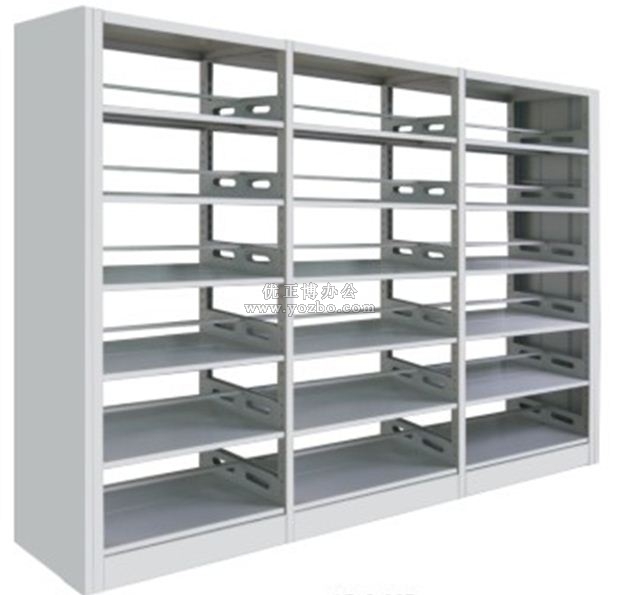 鋼制書架 LB-S-007雙柱雙面書架（三組）