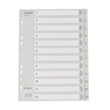齊心 數字膠質分類索引紙(11孔，1-12) IX894 A4