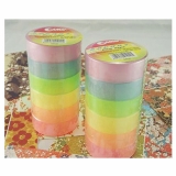 彩色透明文具膠帶 透明膠 12mm寬6卷裝