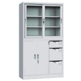 鋼制辦公文件柜 LB-W-002寬體偏三斗 帶鎖鐵皮柜