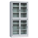 鋼制辦公書柜 LB-W-005上下玻璃移門柜 帶鎖鐵皮柜