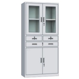 鋼制辦公文件柜 LB-W-013中三斗玻璃柜 帶鎖鐵皮柜