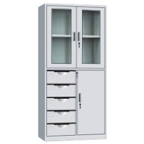 鋼制辦公文件柜 LB-W-014偏五斗上移門 帶鎖鐵皮柜