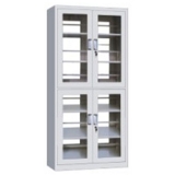 鋼制辦公文件柜 LB-W前后對開門玻璃柜 帶鎖鐵皮柜