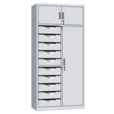 鋼制文件柜 LB-W-030三門十斗柜 帶鎖鐵皮目錄卡片柜