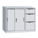 鋼制文件資料柜 LB-W-050三斗移門資料柜