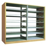 鋼制書架 LB-S-004木護板雙柱雙面書架（二組）