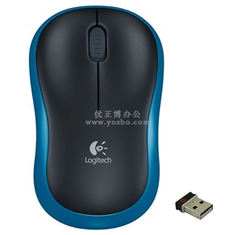 羅技(Logitech)M185 無線鼠標 黑色藍邊