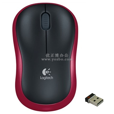 羅技(Logitech)M185 無線鼠標 黑色紅邊