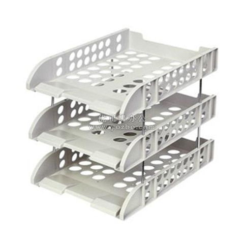 得力三層文件盤 文件架9217