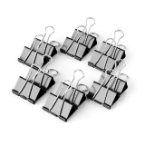 得力黑色長尾票夾15/19/25/32/41/51mm（紙盒）