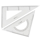 得力6425 有機玻璃三角尺 超透明 25cm